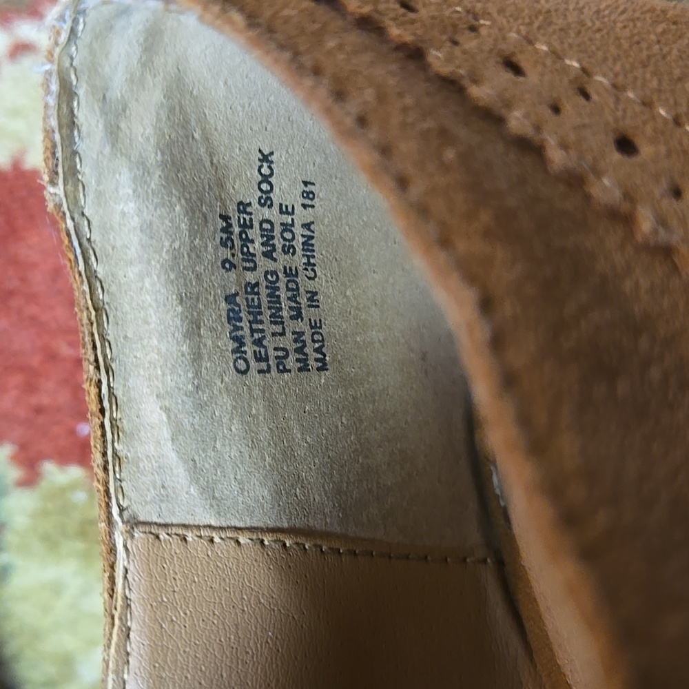 Steve Madden Omyra Laced Oxford Block Heel Suede Leather Booties Cognac. 9.5 - Picture 3 of 6